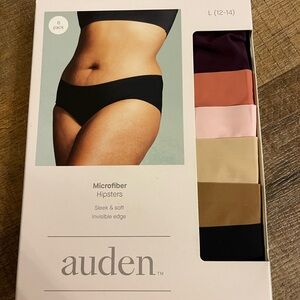 auden 6-Pack Microfiber Hipster Panties in Black, Plum, Rust, Pink, Cream, Tan
